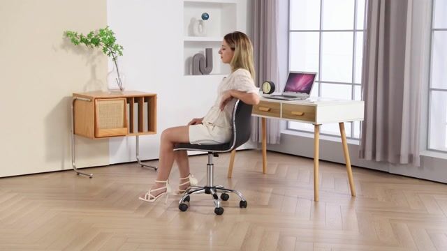 Chaise de bureau Revêtement synthétique Noir noir, HOMCOM