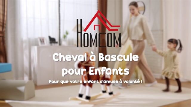 Cheval à bascule pour enfants Peluche Courte marron, HOMCOM