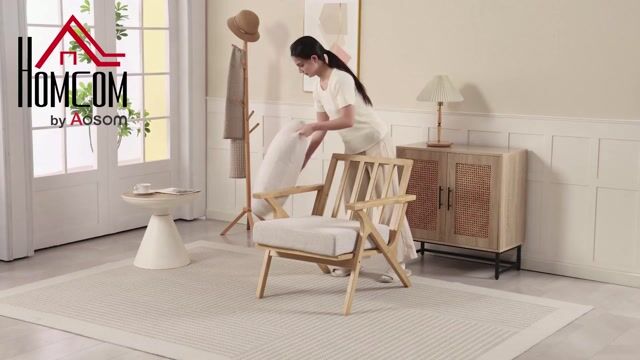 Accent Chair Lin (100% polyester) Beige beige, HOMCOM