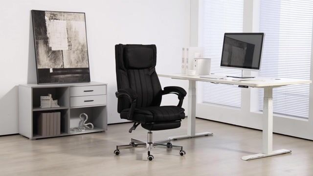 Chaise de bureau Polyester Noir noir, HOMCOM