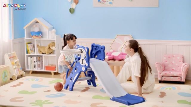 Toboggan pour enfants PE Bleu bleu, AIYAPLAY