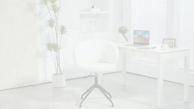 Chaise de bureau Polyester Crème blanc crème, HOMCOM