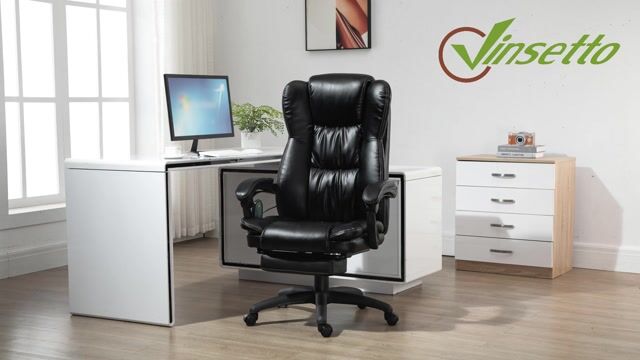 Fauteuil de bureau avec fonction massage noir, HOMCOM
