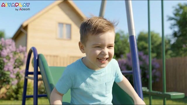 Ensemble balançoire et toboggan pour enfants multicolore, AIYAPLAY