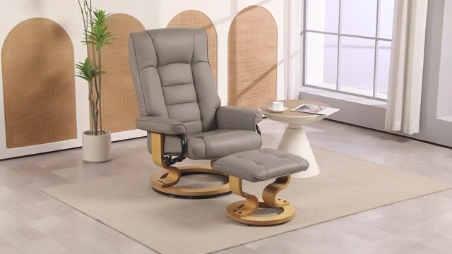 Fauteuil inclinable avec repose-pieds gris, HOMCOM